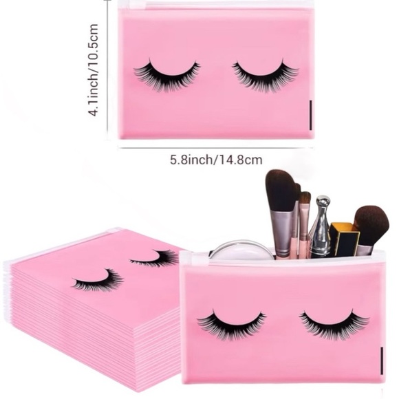 10pcs EVA Zipper Bags, Cosmetic Storage Bags, Modern Eyelash LIGHT PINK BAGS - Picture 5 of 5